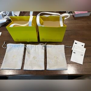 Kendra Scott Small Gift Bags (2), Pouches (3), and Earring Boards (3)